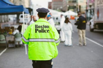 Boston police officer on duty
