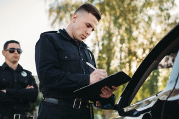 Officer writing a ticket